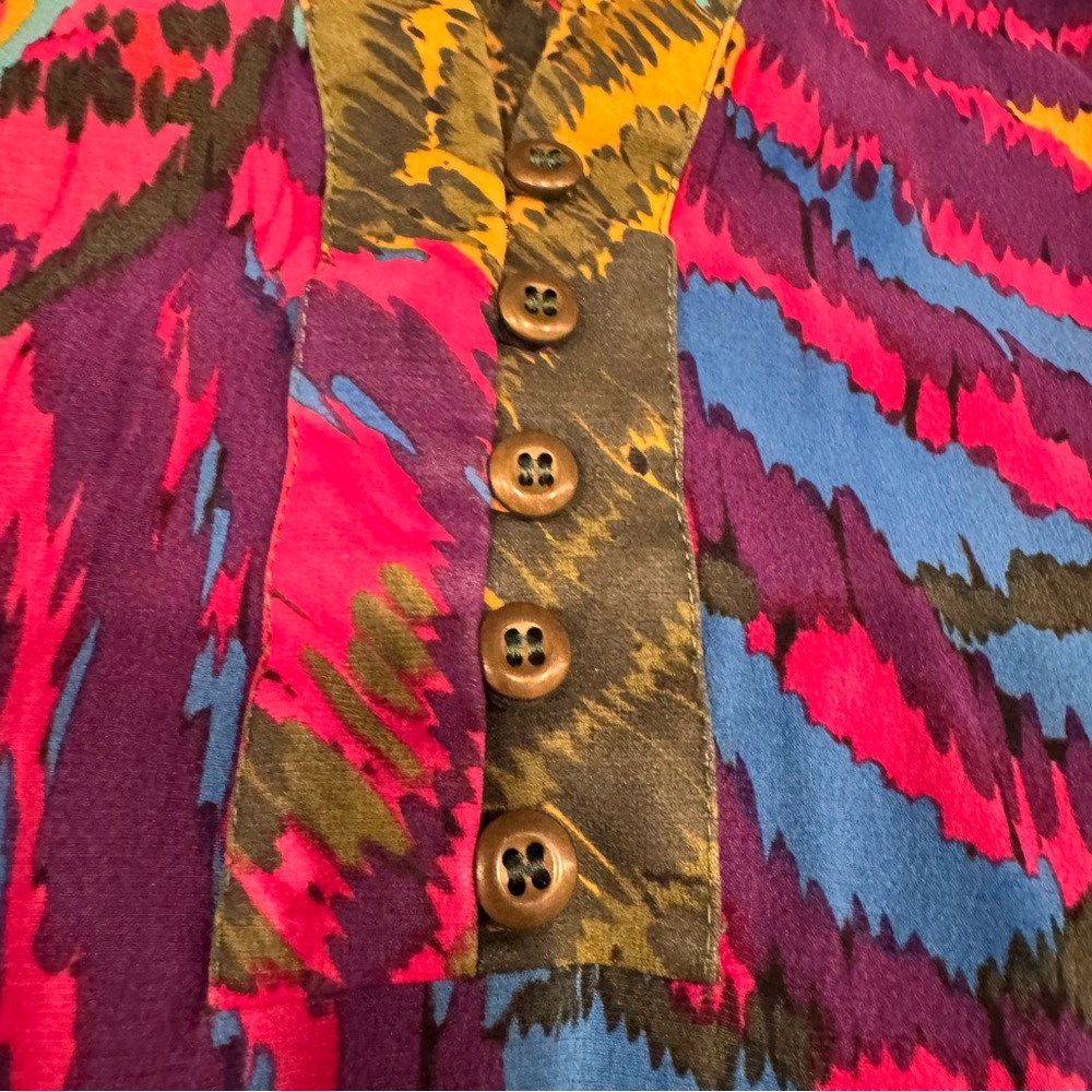 Trina Turk Nomadic Peacock Ingrid Top in Multi Silk Blend Size Small Popover - Picture 7 of 12